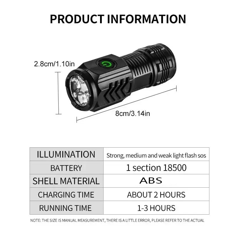 Mini lanterna 3LED com clipe d - Outdoor Lighting Black avaliação e preço